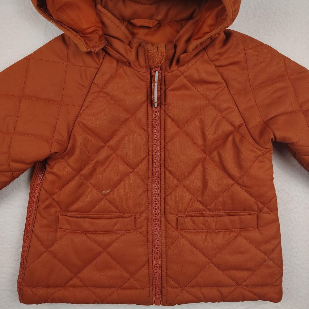 Cat & Jack Jacket Toddler Girls 3T Hooded Quilted Full Zip - Picture 3 of 5
